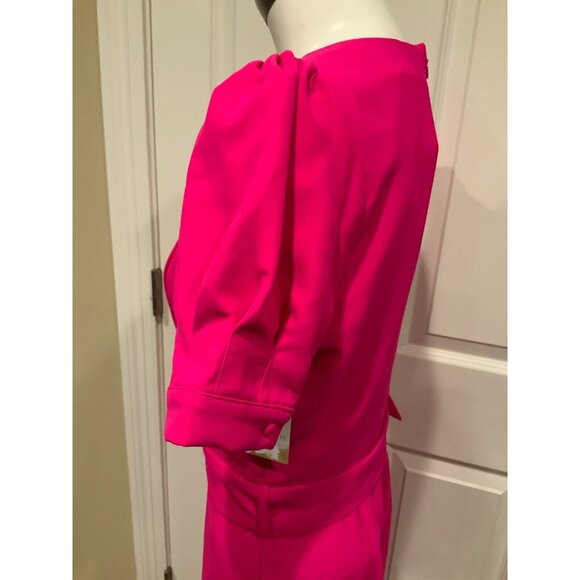 Adelyn Rae Hot Pink Kori Belted Short Sleeve Jumpsuit, Size Medium, NWT! $128 - Picture 7 of 12